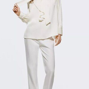 ZARA BOW TRIM SATIN EFFECT BLOUSE  SIZE S 4387/043/712